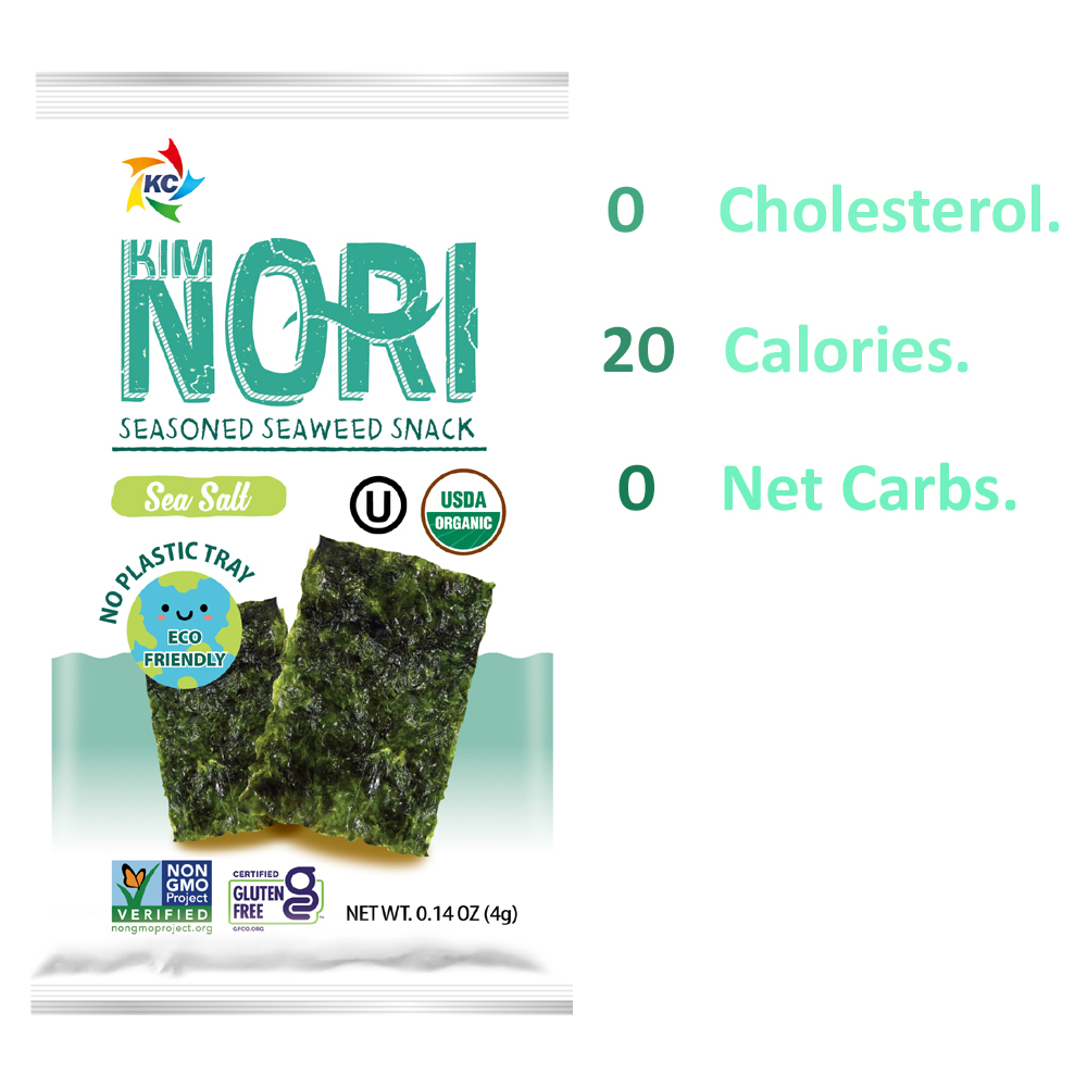 Kimnori Seasoned seaweed snack sheet - Sea Salt, no cholesterol