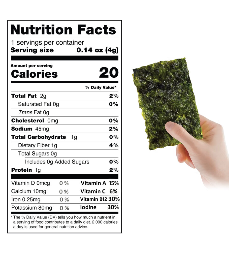 Seaweed snack sheet sea salt 24 packs, 4g