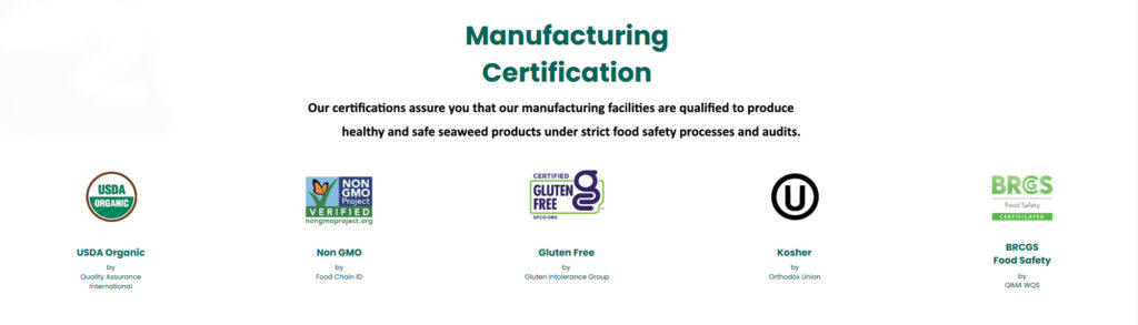 private labeling program - manufacturing certifications