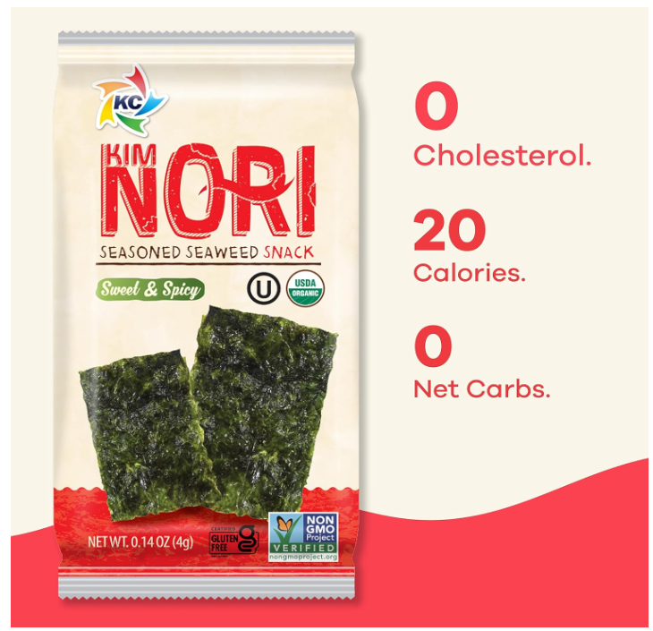 seaweed sheet sweet spicy 12 packs 0 cholesterol