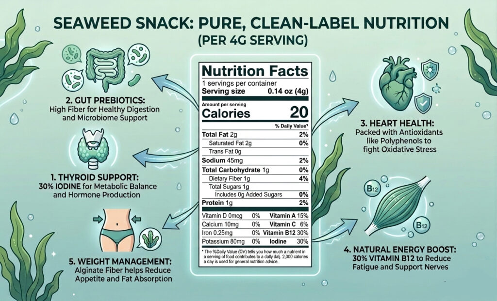 multiple health benefits of seaweed - low fat low sugar low carb while boosting immune regulating regenerating skin cells