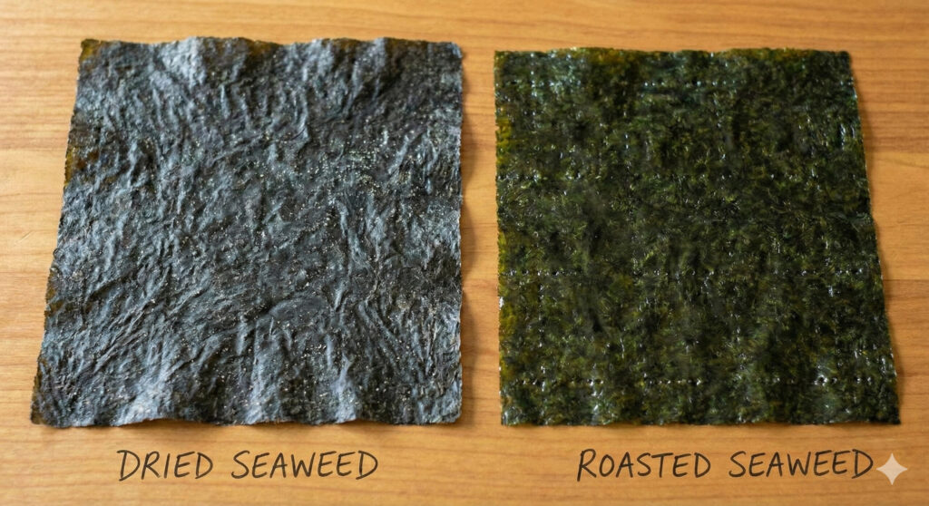 Roasted vs. Dried Seaweed Sheets