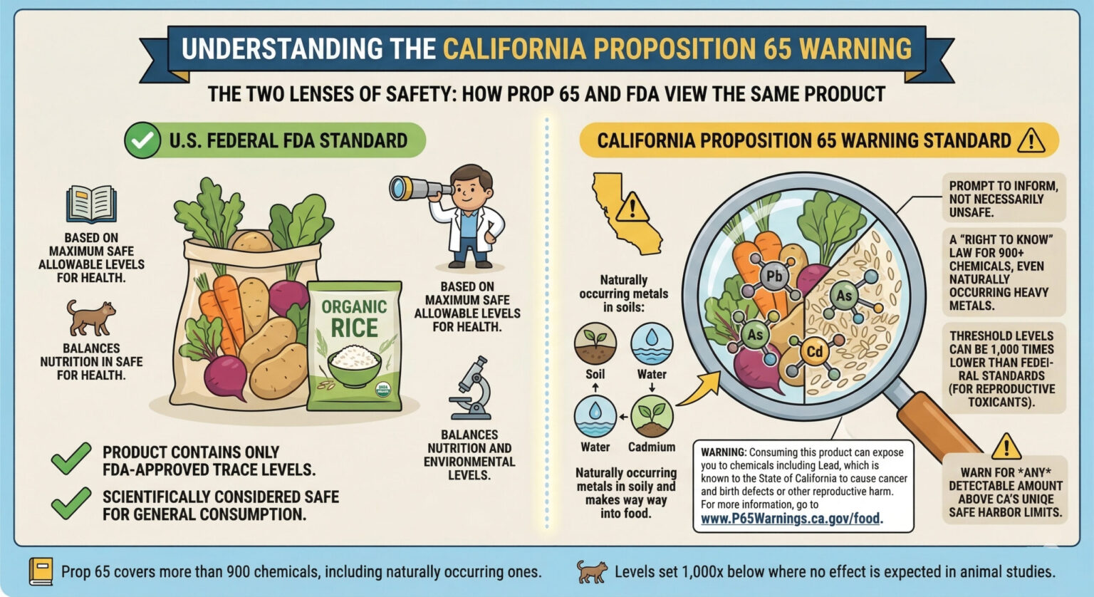 An Infographic of explaining the California Prop 65